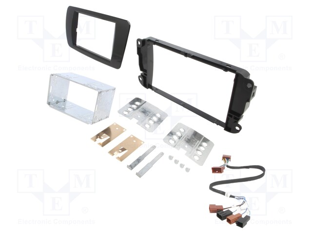 Radio mounting frame; Seat; 2 DIN; black gloss