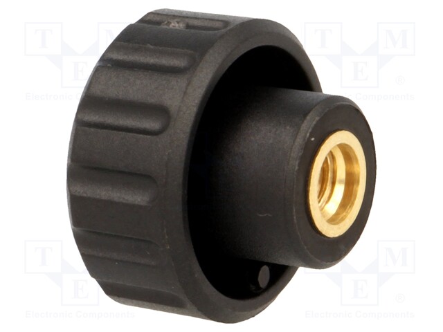 Knob; Dia: 20mm; M5; 6mm; H: 16mm; polyamide; Boss material: brass