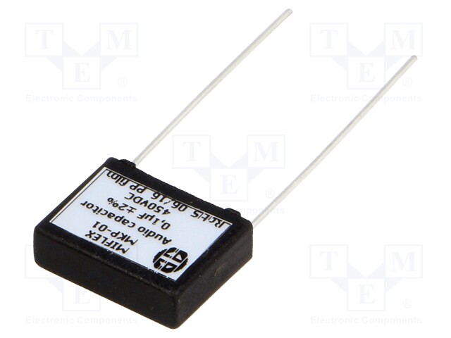 Capacitor: polypropylene; 0.1uF; 450VDC; 15mm; ±2%; 18x14x5.5mm