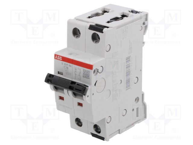 Circuit breaker; 240VAC; Inom: 16A; Poles: 1+N; Charact: C; 25kA