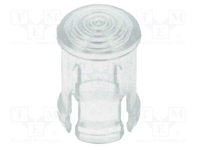 LED lens; round; transparent; lowprofile; 5mm