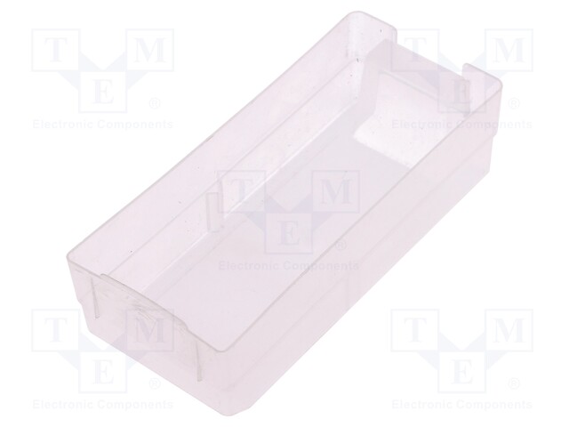 Container: drawer; 54x130x36mm; Drawer colour: transparent