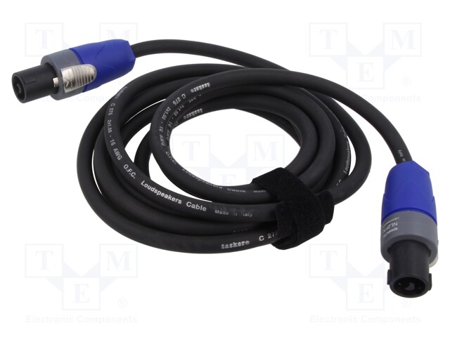 Cable; SpeakON female 2pin,both sides; 20m; black; Øcable: 8mm