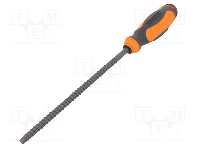 File; rasp; round; 200mm; non-slip grip; steel