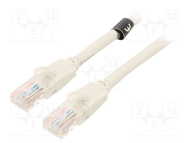 Patch cord; UTP; 6; CCA; PVC; grey; 1.5m; RJ45 plug,both sides