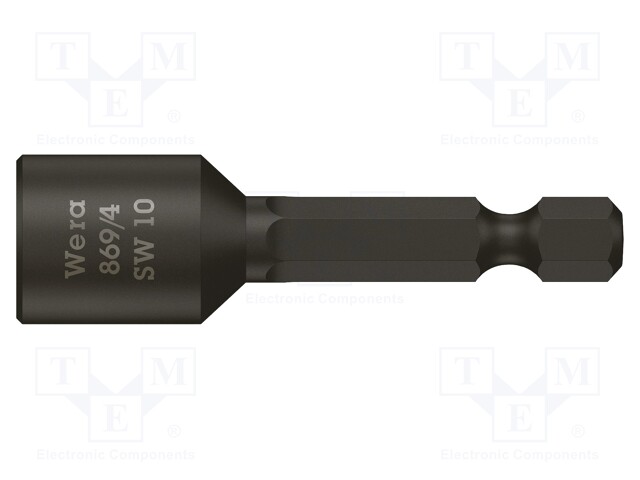 Screwdriver bit; hex socket; Socket: HEX 6mm; Overall len: 50mm