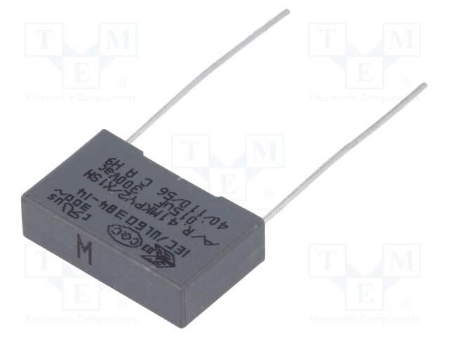 Capacitor: polypropylene; Y2; 15nF; 15mm; ±20%; 18x5x11mm; 300VAC