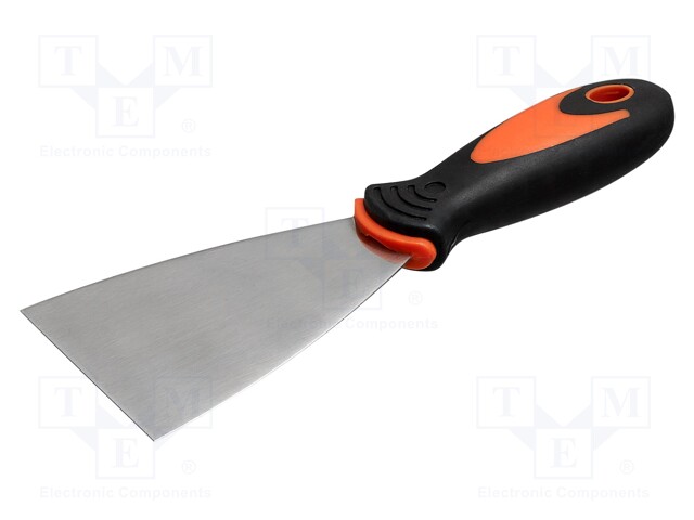 Putty knife; 80mm; stainless steel; Handle material: 2K