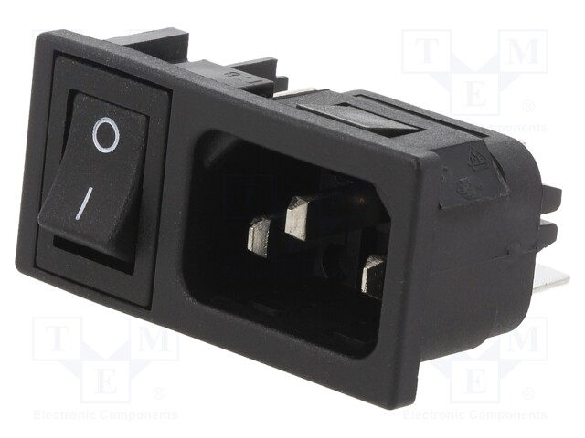 Connector: AC supply; socket; male; 10A; 250VAC; -40÷70°C