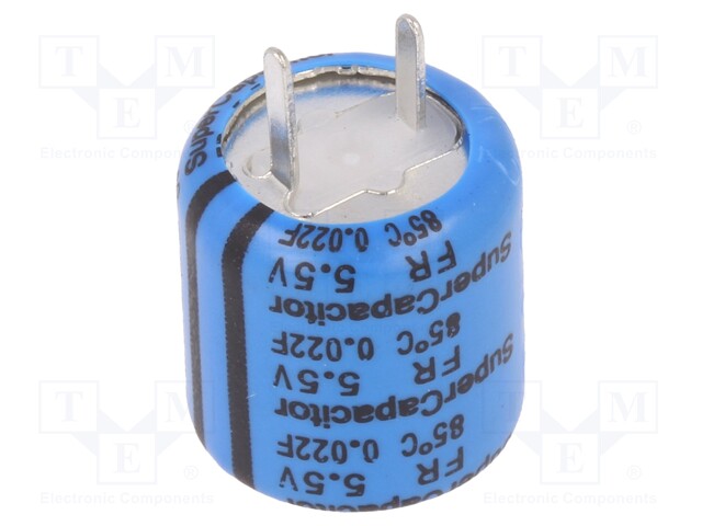 Capacitor: electrolytic; 0.022F; 5.5VDC; ESR: 220Ω; THT; -20÷+80%