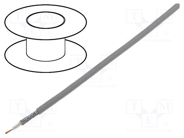 Wire: coaxial; RG174; 1x50Ω; PVC; grey; 250m
