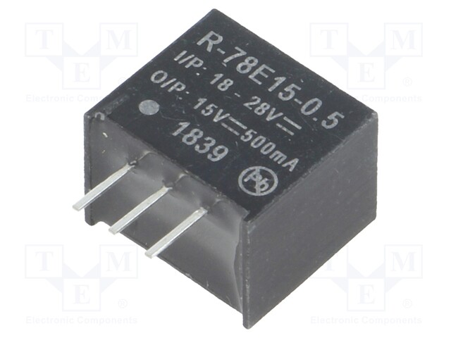 Converter: DC/DC; 7.5W; Uin: 18÷28V; Uout: 15VDC; Iout: 500mA; SIP3