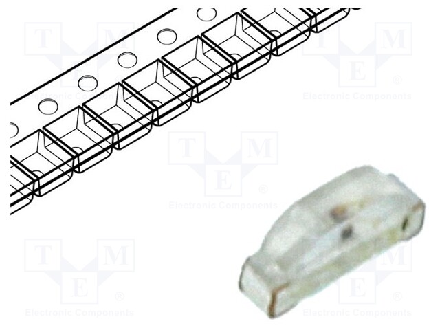 LED; SMD; 0802; red; 70÷150mcd; 2.1x0.6x1mm; 120°; 1.8÷2.4V; 20mA