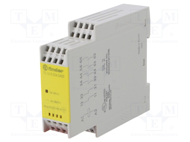 Module: safety relay; Series: 7S; OUT: 6; Mounting: DIN; -40÷70°C