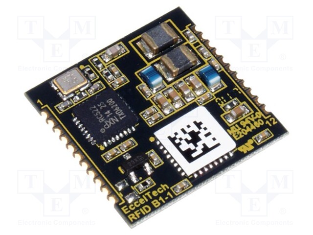 RFID reader; 20x20x2mm; UART; 2.5÷3.6V; f: 13,56MHz; PCB edge