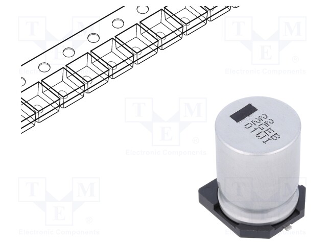 SMD Aluminium Electrolytic Capacitor, Radial Can - SMD, 22 µF, 400 V, EB Series, 5000 hours @ 105°C