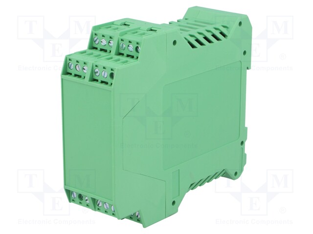 Enclosure: for DIN rail mounting; polyamide; green; terminals: 24