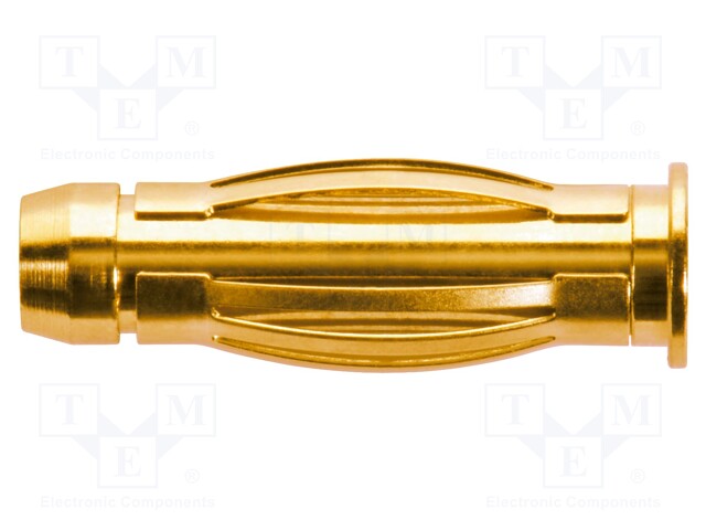 Plug; 4mm banana; 32A; 33VAC; 70VDC; 16.2mm; gold-plated; Thread: M3