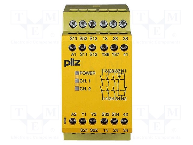 Module: safety relay; Series: PNOZ X4; OUT: 4; Mounting: DIN; 24VDC