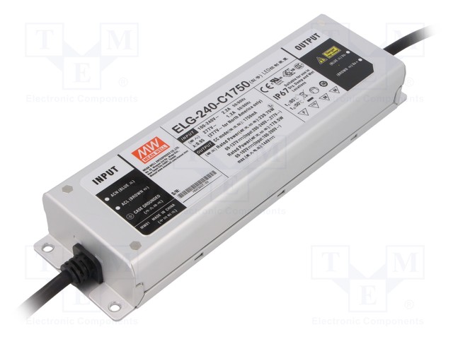 Power supply: switched-mode; LED; 239.75W; 69÷137VDC; 1750mA; IP67