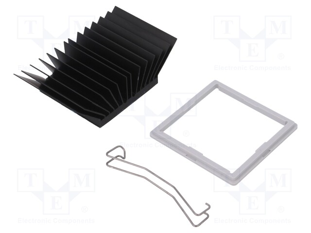 Heatsink: extruded; grilled; black; L: 42.5mm; W: 42.5mm; H: 19.5mm