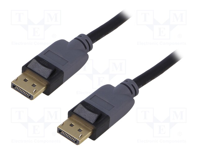 Cable; DisplayPort 1.3; DisplayPort plug,both sides; 1m; black