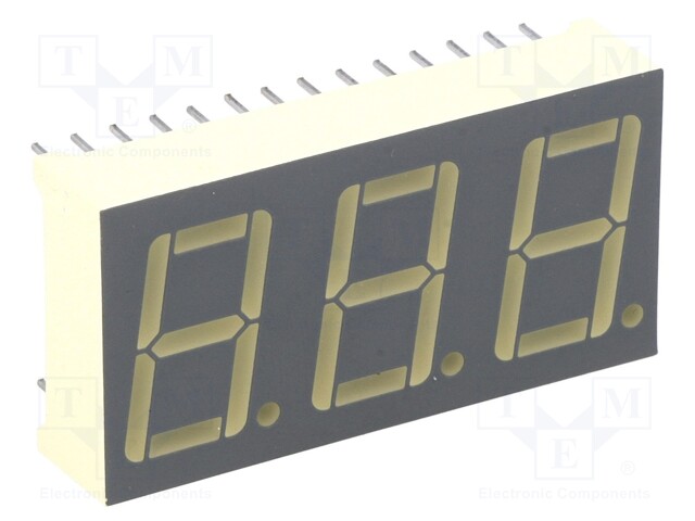 Display: LED; 7-segment; 14.2mm; 0.56"; No.char: 3; red; 5.6÷21mcd