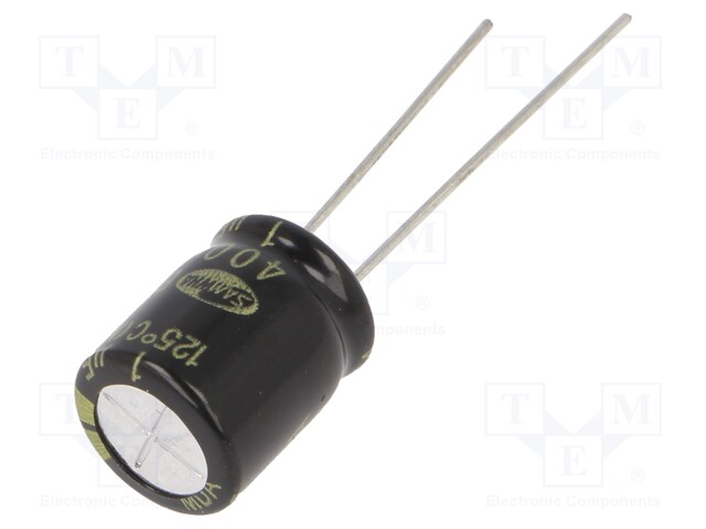 Capacitor: electrolytic; THT; 1uF; 400VDC; Ø10x12.5mm; ±20%; 5000h