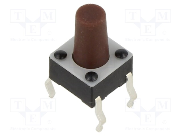 Microswitch TACT; SPST-NO; Pos: 2; 0.05A/12VDC; THT; 0.98N; 6x6x4mm