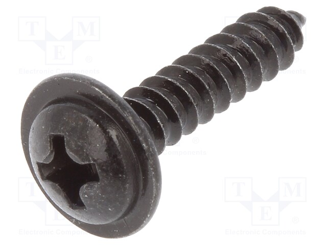 Screw; 100pcs; 16mm; steel; black; Thread: 3,5; 3,5x16