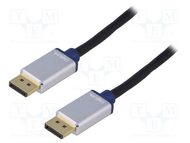 Cable; DisplayPort plug,both sides; 2m; black