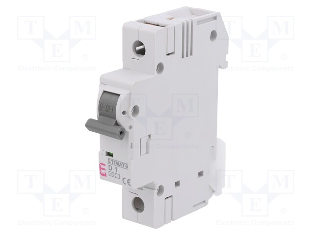 Circuit breaker; 230/400VAC; Inom: 1A; Poles: 1; DIN; Charact: D; 6kA