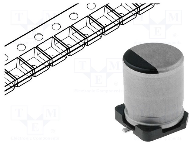 Capacitor: electrolytic; low impedance; SMD; 22uF; 50VDC; ±20%