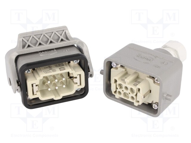 Connector: HAN; male + female; plug +plug; Han Kit; PIN: 6; 6+PE