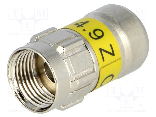 Plug; F; male; straight; RG6; 7mm; push-in; for cable