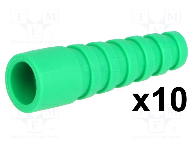 Strain relief; RG58; green; Application: BNC plugs; 10pcs.