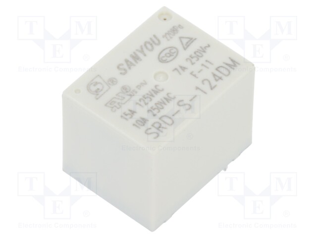 Relay: electromagnetic; SPST-NO; 10A; THT; Series: SRD; 100mΩ