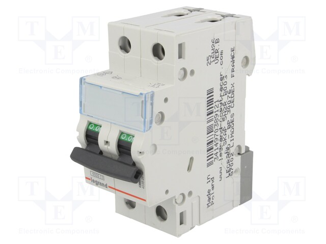 Circuit breaker; 400VAC; Inom: 16A; Poles: 2; DIN; Charact: C; 6kA