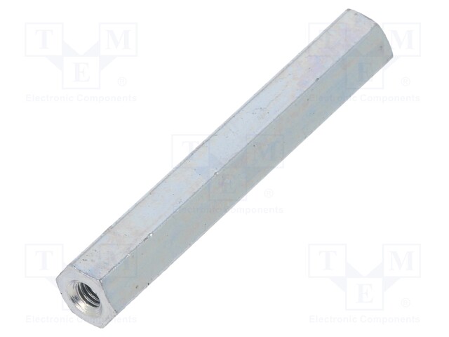 Screwed spacer sleeve; Int.thread: M3; 40mm; hexagonal; steel