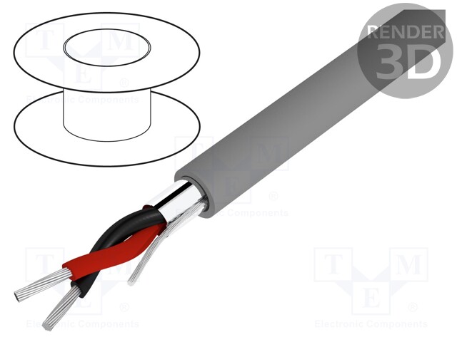 Wire; Alpha Essential C&C; 2x18AWG; shielded,Al-PET foil; PVC