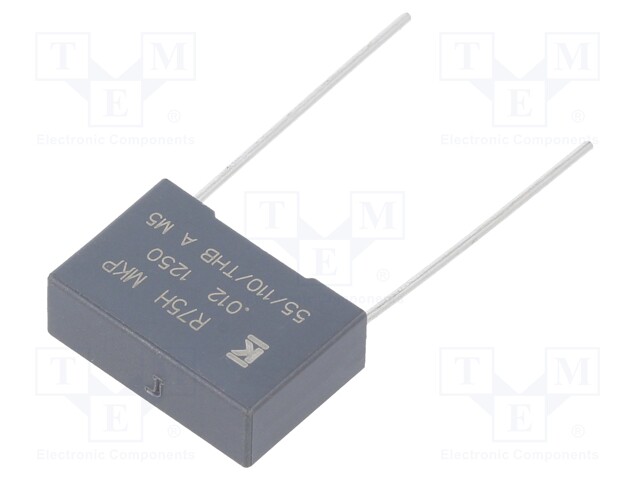 DC Film Capacitor, 0.012 µF, 1.25 kV, Metallized PP, ± 5%, R75H Series, Radial Box