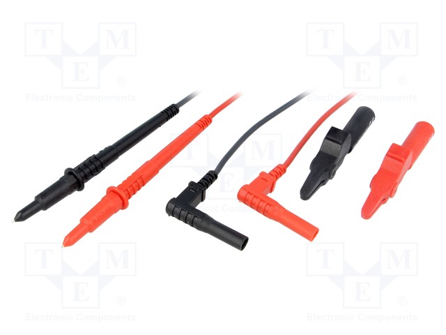 Test acces: kit; 10A; 1.11m; red and black; Insulation: silicone