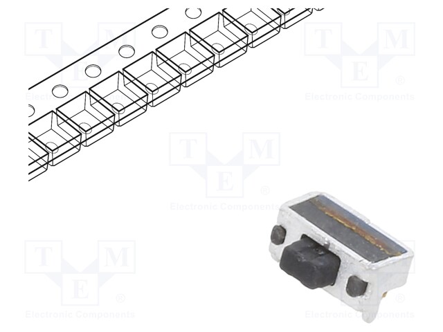 TACTILE SWITCH, SPST, 0.02A/12VDC, SMD