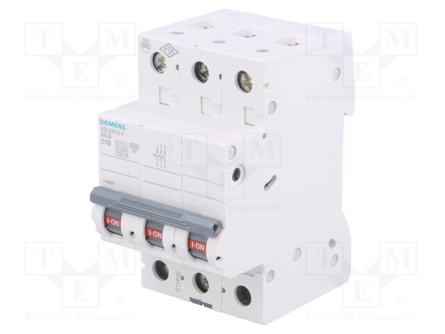 Circuit breaker; 400VAC; Inom: 10A; Poles: 3; DIN; Charact: C; 6kA