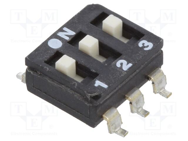 Switch: DIP-SWITCH; Poles number: 3; OFF-ON; 0.025A/24VDC; Pos: 2