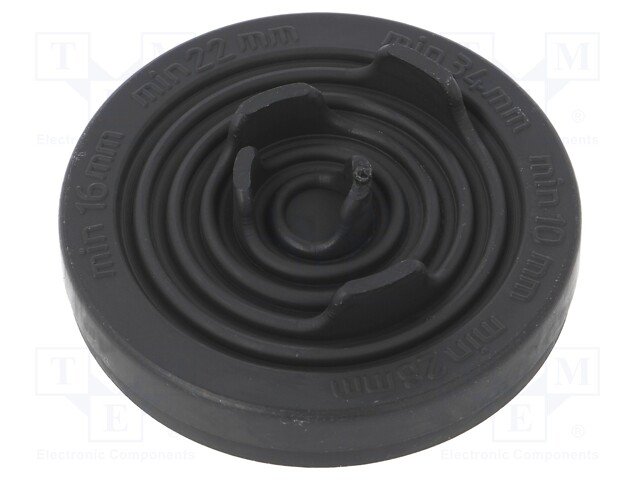 Grommet; Ømount.hole: 40mm; TPE (thermoplastic elastomer); black