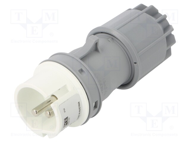 Connector: AC supply; plug; male; 32A; 42VAC; IP44; for cable; PIN: 2