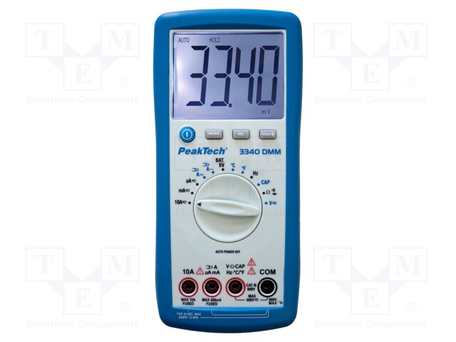 Digital multimeter; LCD 3,75 digit (4000),with a backlit