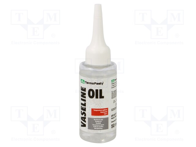 Oil; colourless; vaseline; liquid; plastic container; 50ml