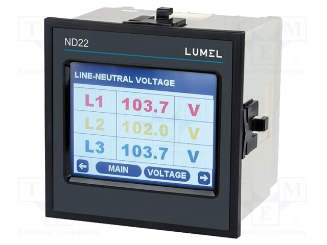 Meter; on panel; LCD 3,5" (320x240); True RMS; Class: 0,5; 45÷65Hz
